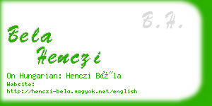 bela henczi business card